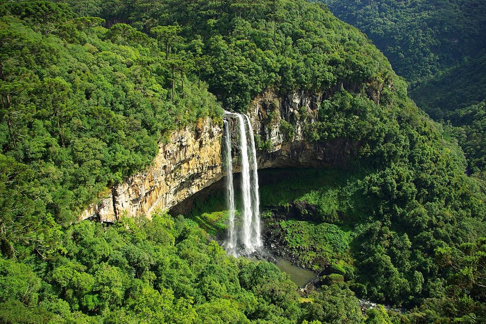 Cascata do Caracol no meio da mata