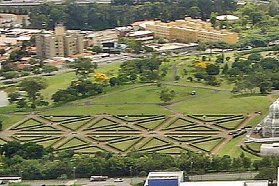 Jardim Botânico de Curitiba visto do alto