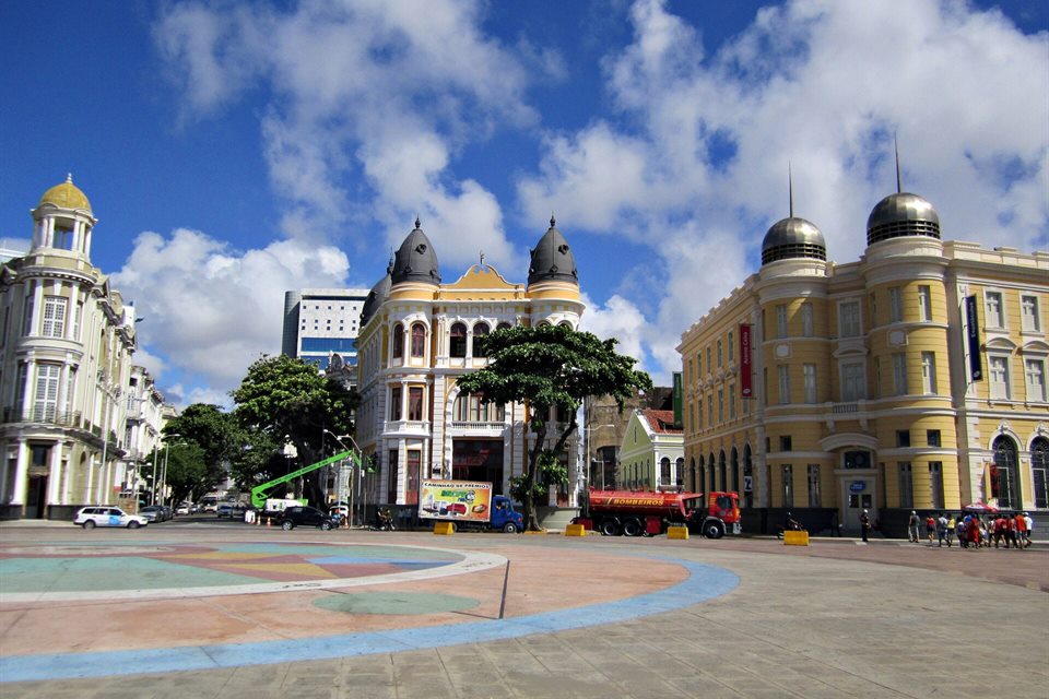 Marco Zero e prédios históricos do Recife Antigo
